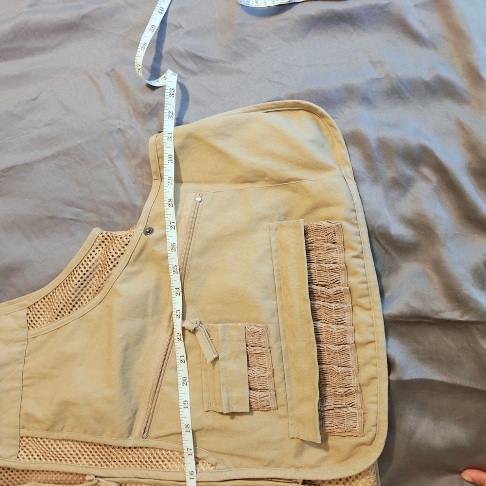 AVD Outdoor Mens Tan Mesh Lined Utility Vest Hunting Fishing Photography large - Picture 9 of 12